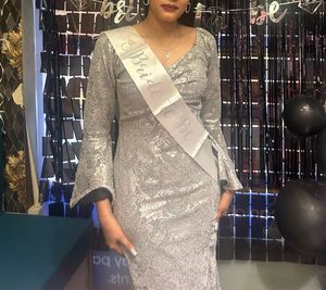 Elegant Silver Patterned Dress