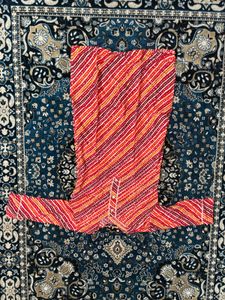 Red Striped Kurta Set