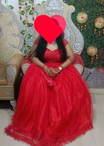 Stunning Red Tulle Princess Ball Gown