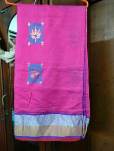 Pink Cotton Saree