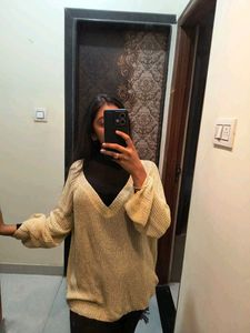 Stylish Belly Slevesss V Neck Top