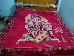Bed Sheet Ganesh Ji Print Cotton