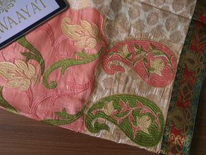 Pink Thread Work Chanderi Silk Saree