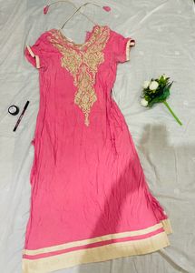 Pink Kurti With Dori
