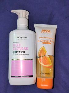 Nykaa Facewash And Dr Sheth Bodywash Combo