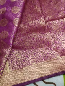 Last PriceWith Blouse Banarsi Sari Good👍