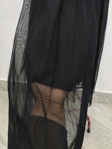 Black Pleated Tulle Midi Skirt