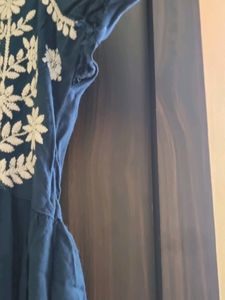 Blue Colored Chikankari Dress