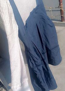 Navy Pinafore Dress with Top