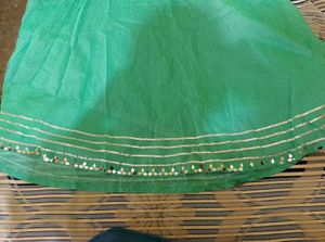 Mint Green Embroidered Blouse With Lehenga
