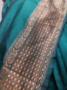 Elegant Teal Banarasi Saree