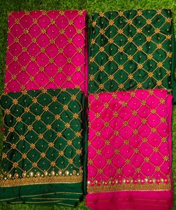 Checked Work Aari Blouse Material