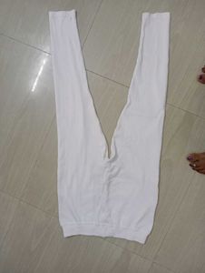 New White Leggings With Pocket