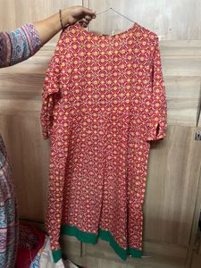 Red Printed Kurta