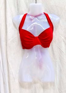 252011. Red Halter Neck Bra