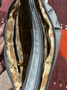 Gray Ruched Handle Bag