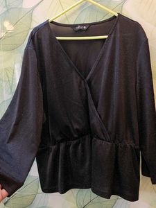 Get Combo Of 2 Polka Dot & Shimmer Black Top