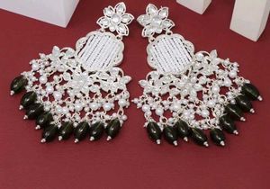Elegant Blue Kunda Earrings set  Bye1 Get1