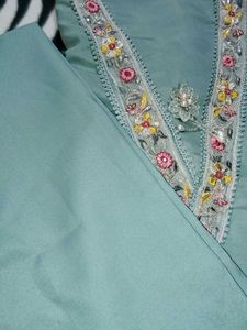 A Green Dress Material