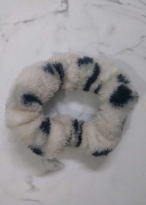 Fluffy Animal Print Scrunchie Set