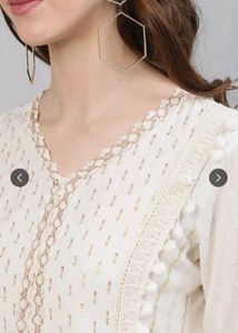 White Embroidered Tassel Tunic