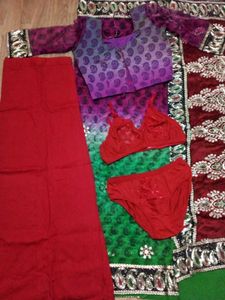 Complete Set: Saree Blouse Petticoat Bra Panty