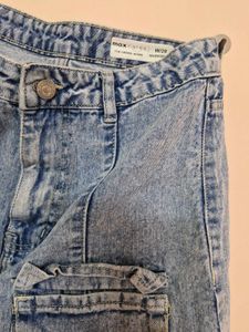 Acid Wash Cargo Jeans