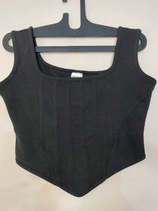 Medium Black Square Neck Top
