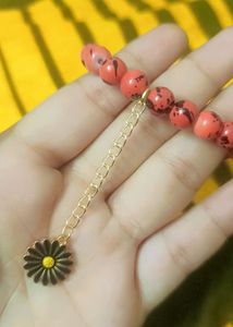 Red Beaded Charm Bracelet