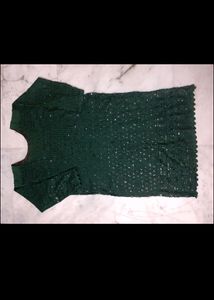 Green Chikankari Kurti