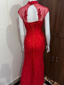 Red Lace Ethnic Gown