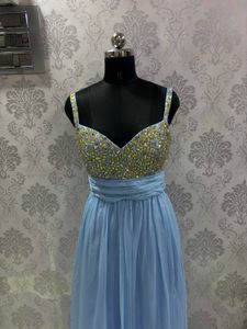 Elegant Blue Embellished Gown
