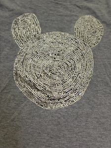 Gray Embellished Graphic Top