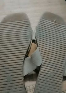 Stylish Beige Slides with Gold Accents