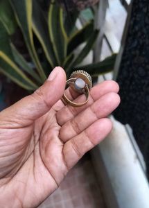 Vintage Mens Silver 925 Ring With Moonstone