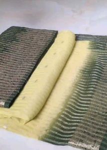 Yellow Green Saree .