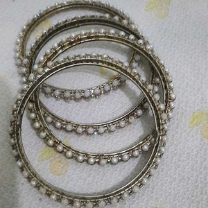 Pearl Embellished Bangles.