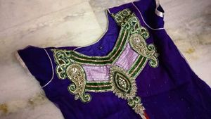 Purple Embroidered Anarkali Kurta