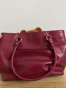 zara dark red women shoulder bag