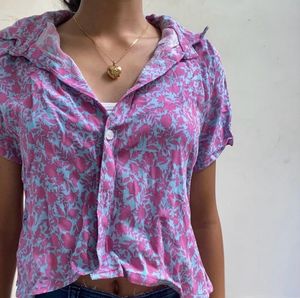 Brand New Crop Pink-Blue Shirt