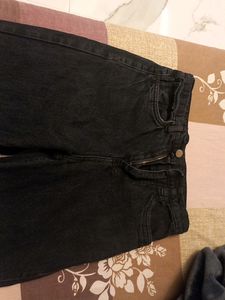Wide Leg Black Jeans 26 Waiste