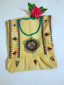 Flared Kurta With Embroidery