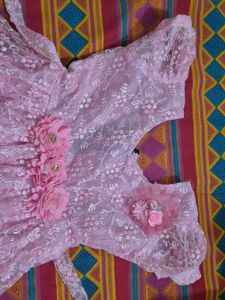 Pink Lace Flower Girl Dress