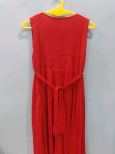 Red Sleeveless Maxi Dress