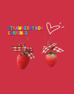 Strawberry Bow Earrings