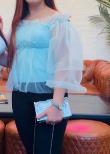 Ruffle Net Party Top