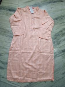 Peach Striped Kurta