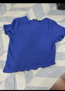 Blue &#39;Attitude 22&#39; Ruffle Tee