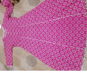 Pink Printed Anarkali Kurta