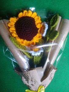 Crochet Sunflower And Daisy flower Bouquet 💐🌻